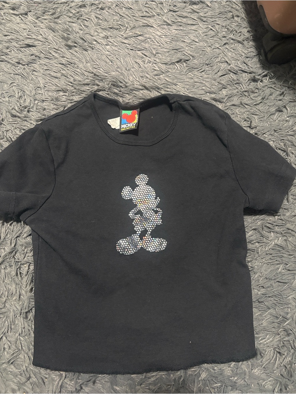 Mickey Unlimited Mickey Mouse Black vintage crop top